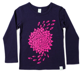 Minti Long Sleeve Tee Flower Burst Midnight